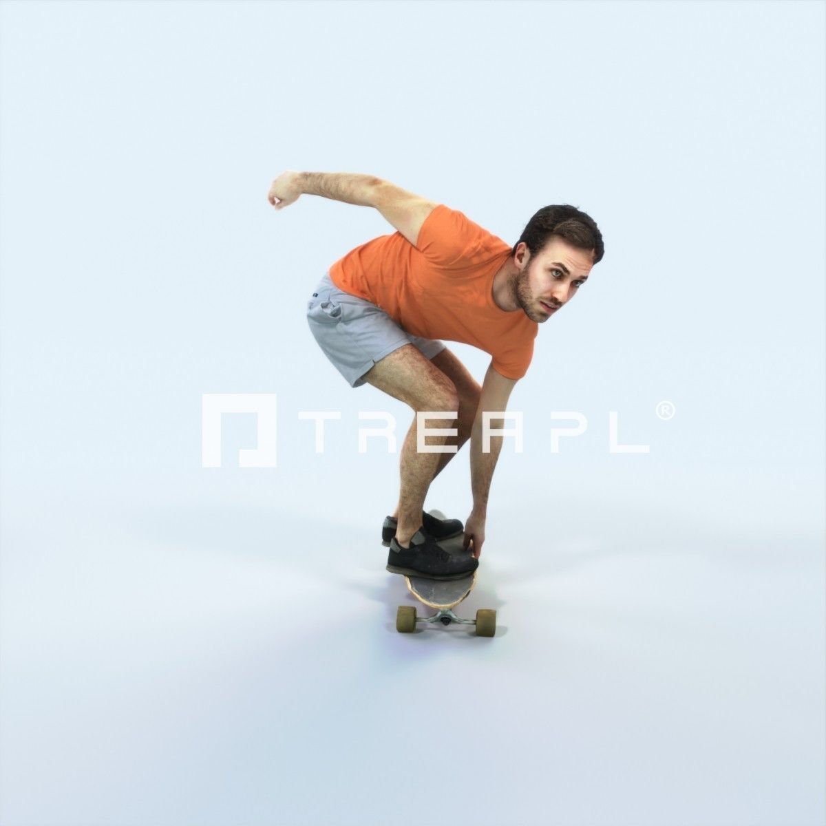 Flow 03I Riding a Skateboard Sports Man Low-poly 3D model_1