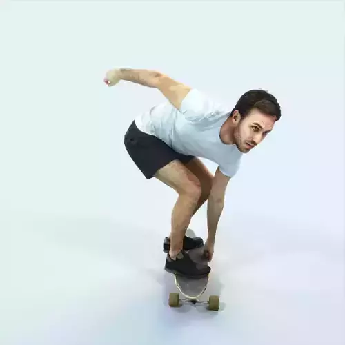 Flow 03D Riding a Skateboard Sports Man