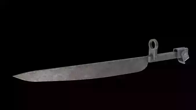 Old german improvised Ersatz Bayonet  Low-poly 3D model