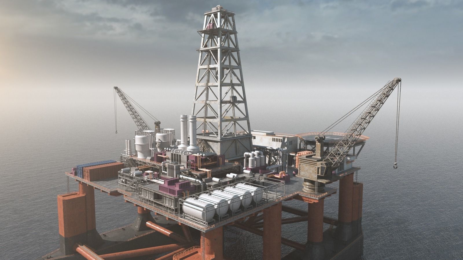 Dolphin Oil Rig 3D model_2