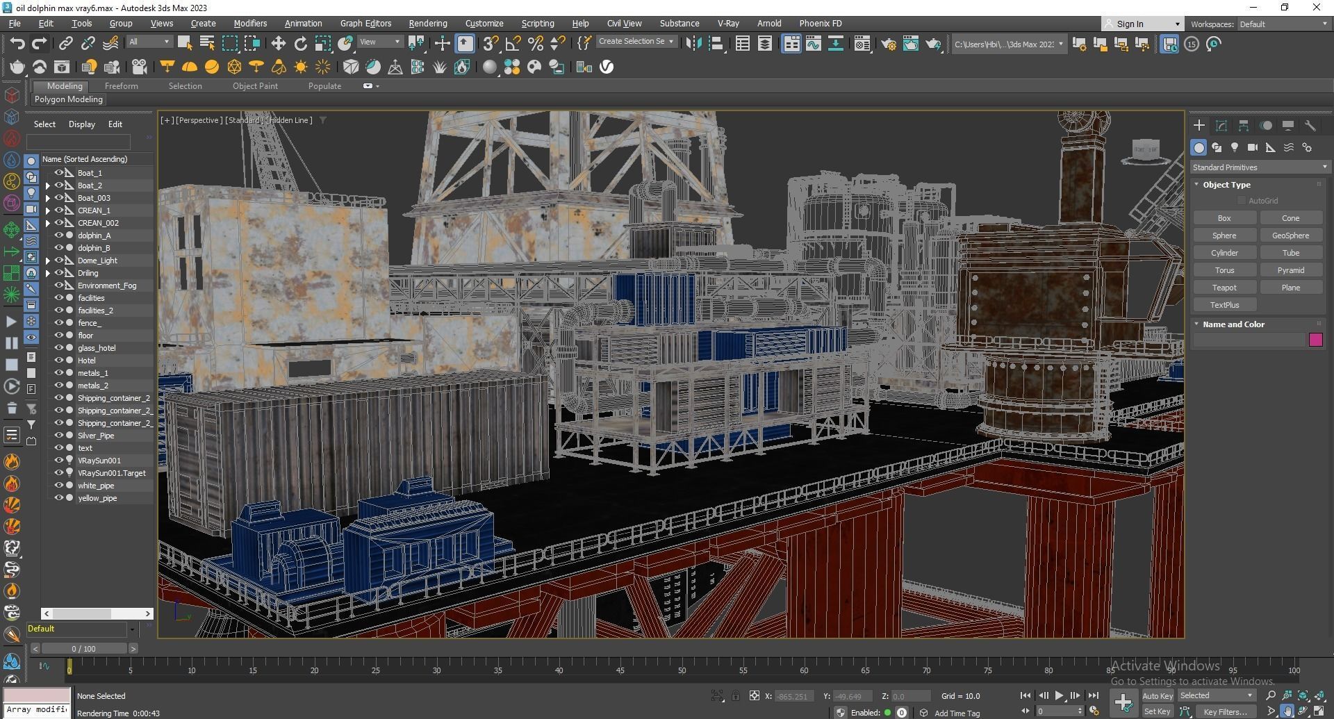 Dolphin Oil Rig 3D model_11