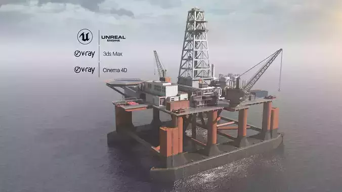 Dolphin Oil Rig 3D model
