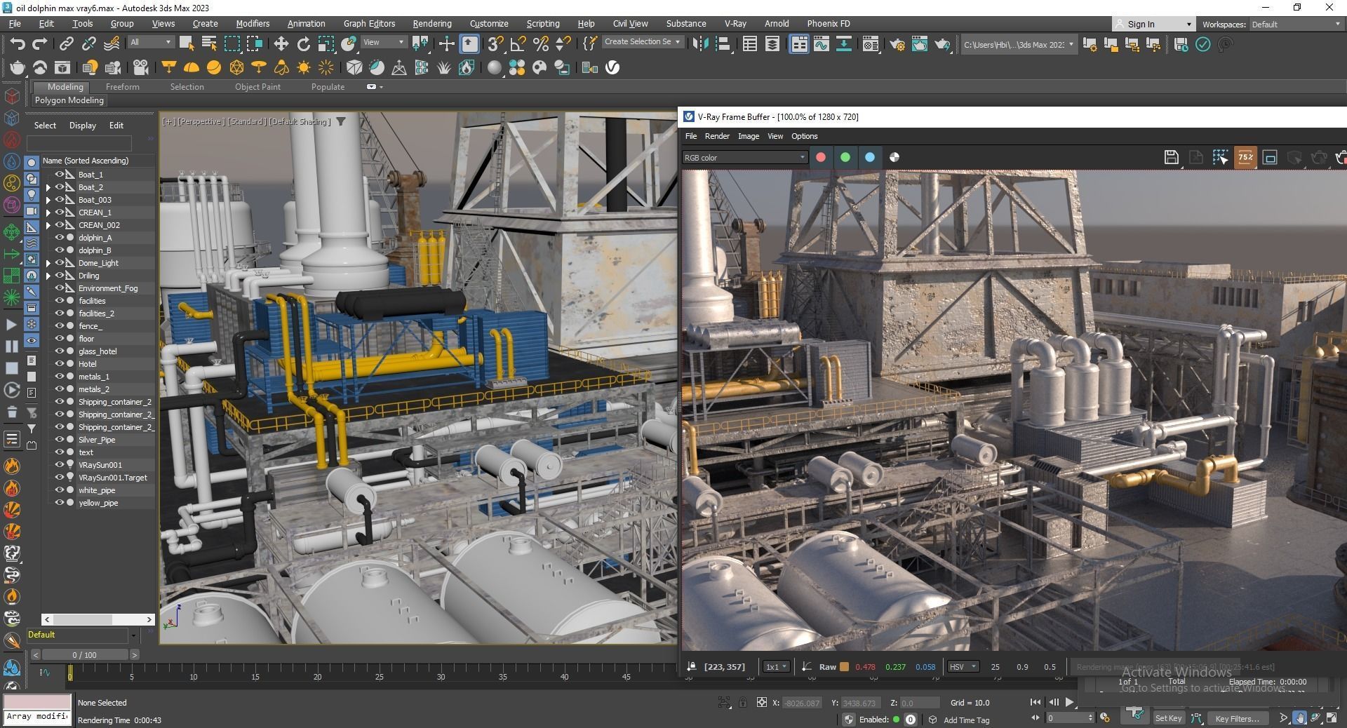 Dolphin Oil Rig 3D model_12