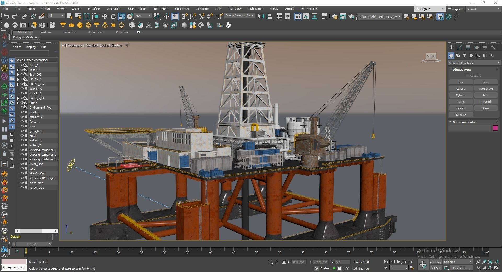 Dolphin Oil Rig 3D model_9