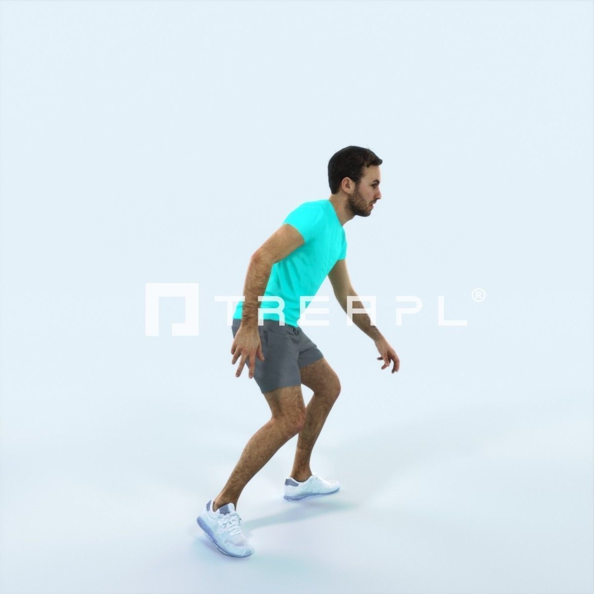 Flow 09L Changing Direction Sports Football Man Low-poly 3D model_2