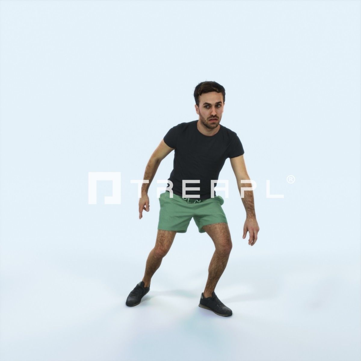 Flow 09K Changing Direction Sports Football Man Low-poly 3D model_1