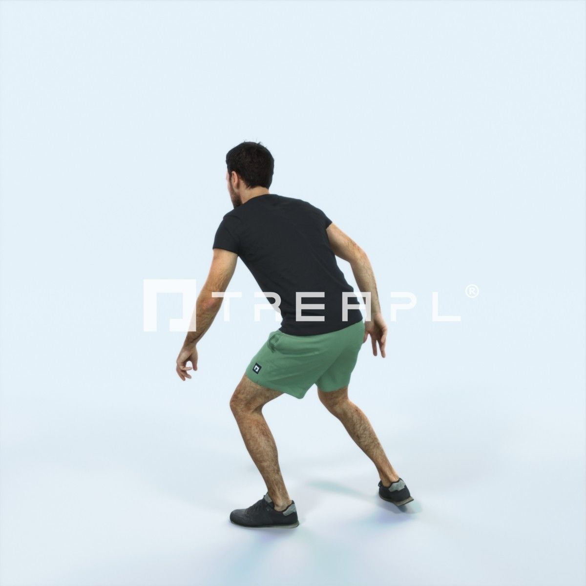 Flow 09K Changing Direction Sports Football Man Low-poly 3D model_4