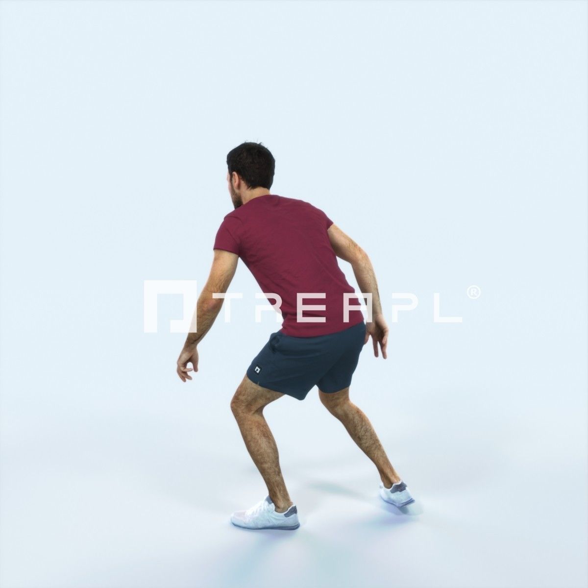 Flow 09I Changing Direction Sports Football Man Low-poly 3D model_4