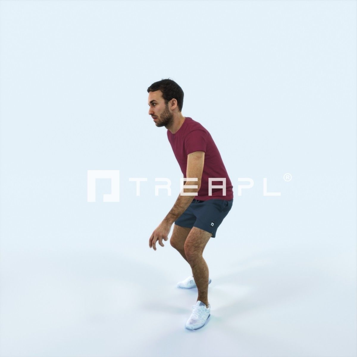 Flow 09I Changing Direction Sports Football Man Low-poly 3D model_5