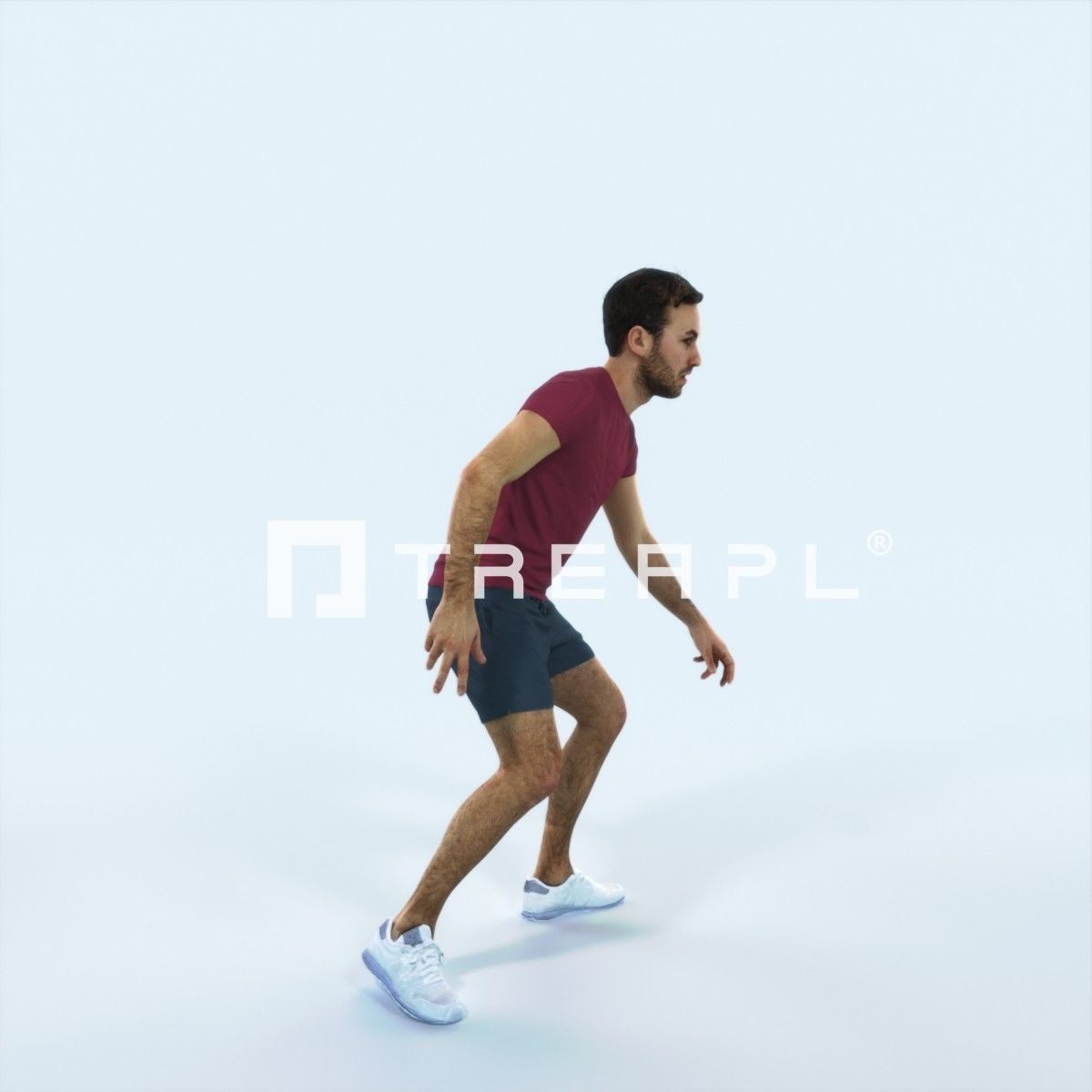 Flow 09I Changing Direction Sports Football Man Low-poly 3D model_2