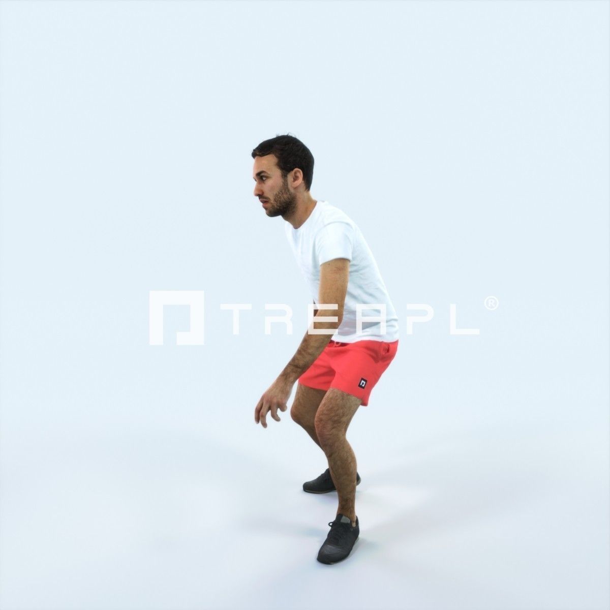 Flow 09F Changing Direction Sports Football Man Low-poly 3D model_5