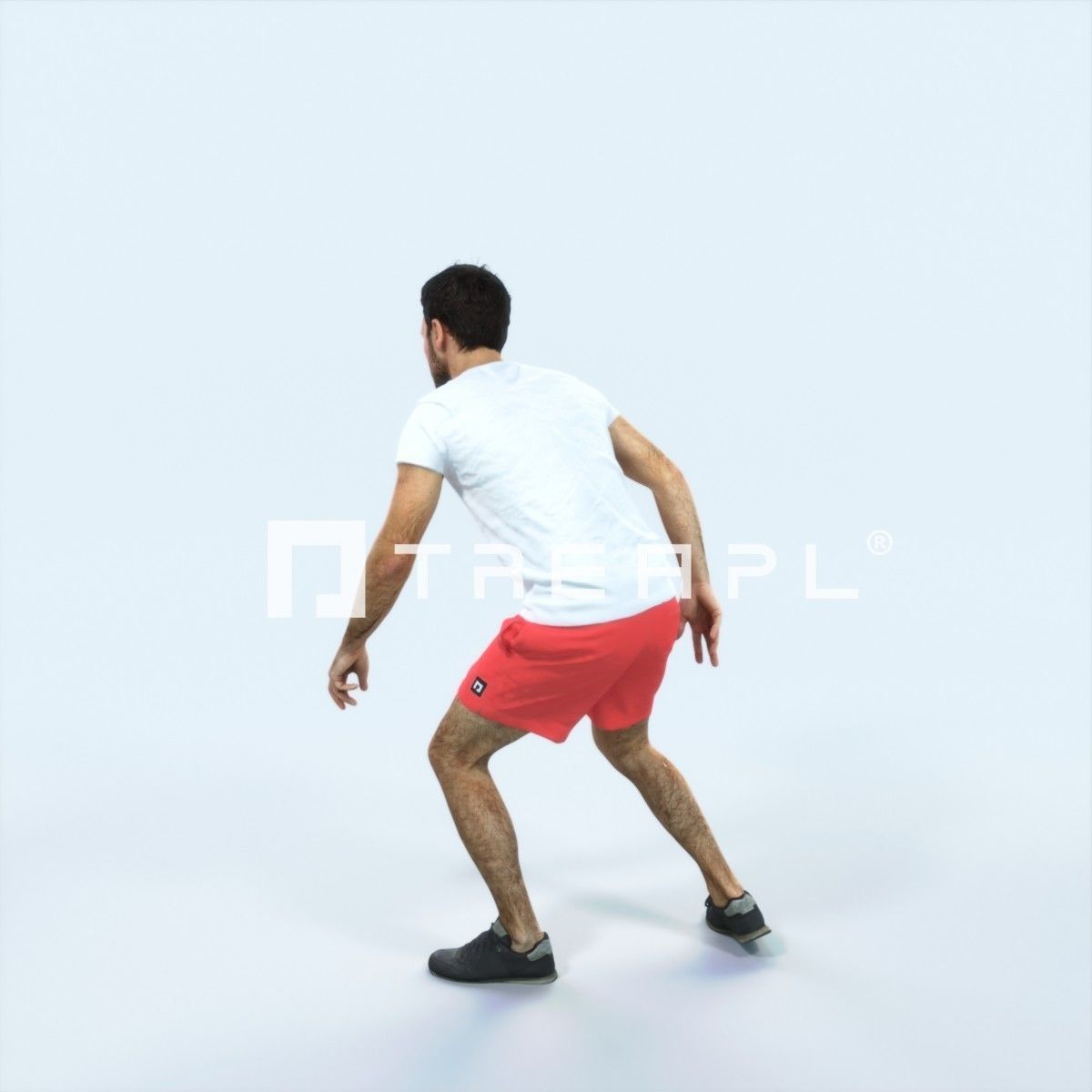 Flow 09F Changing Direction Sports Football Man Low-poly 3D model_4