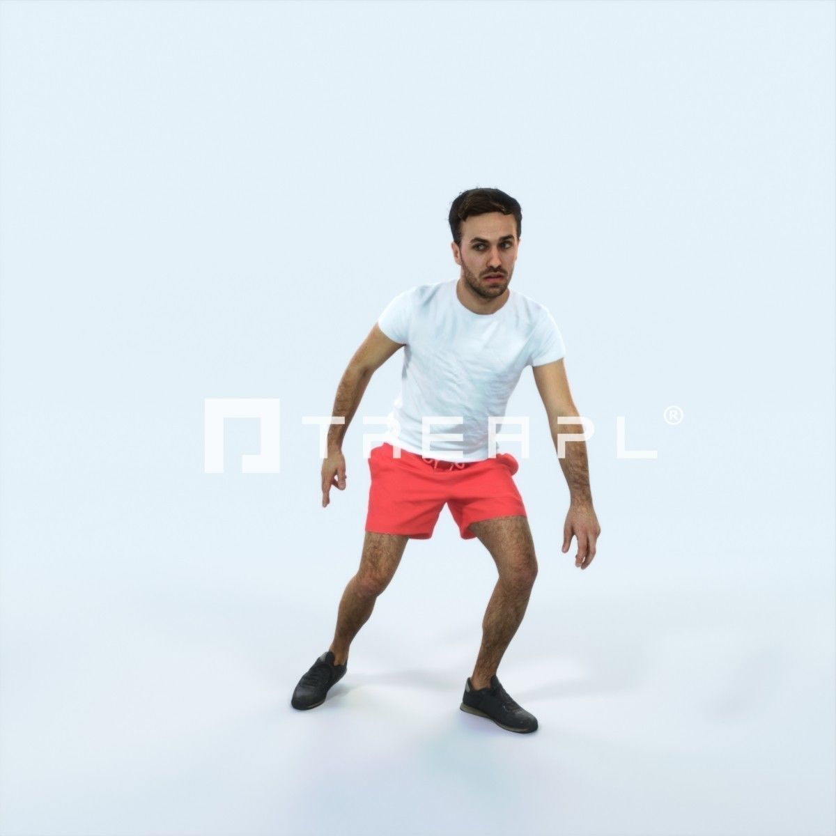 Flow 09F Changing Direction Sports Football Man Low-poly 3D model_1