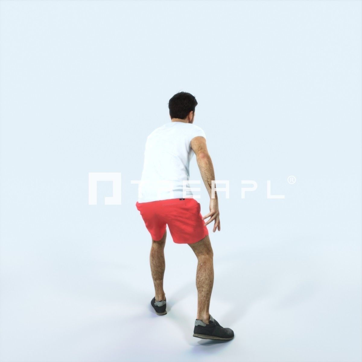 Flow 09F Changing Direction Sports Football Man Low-poly 3D model_3