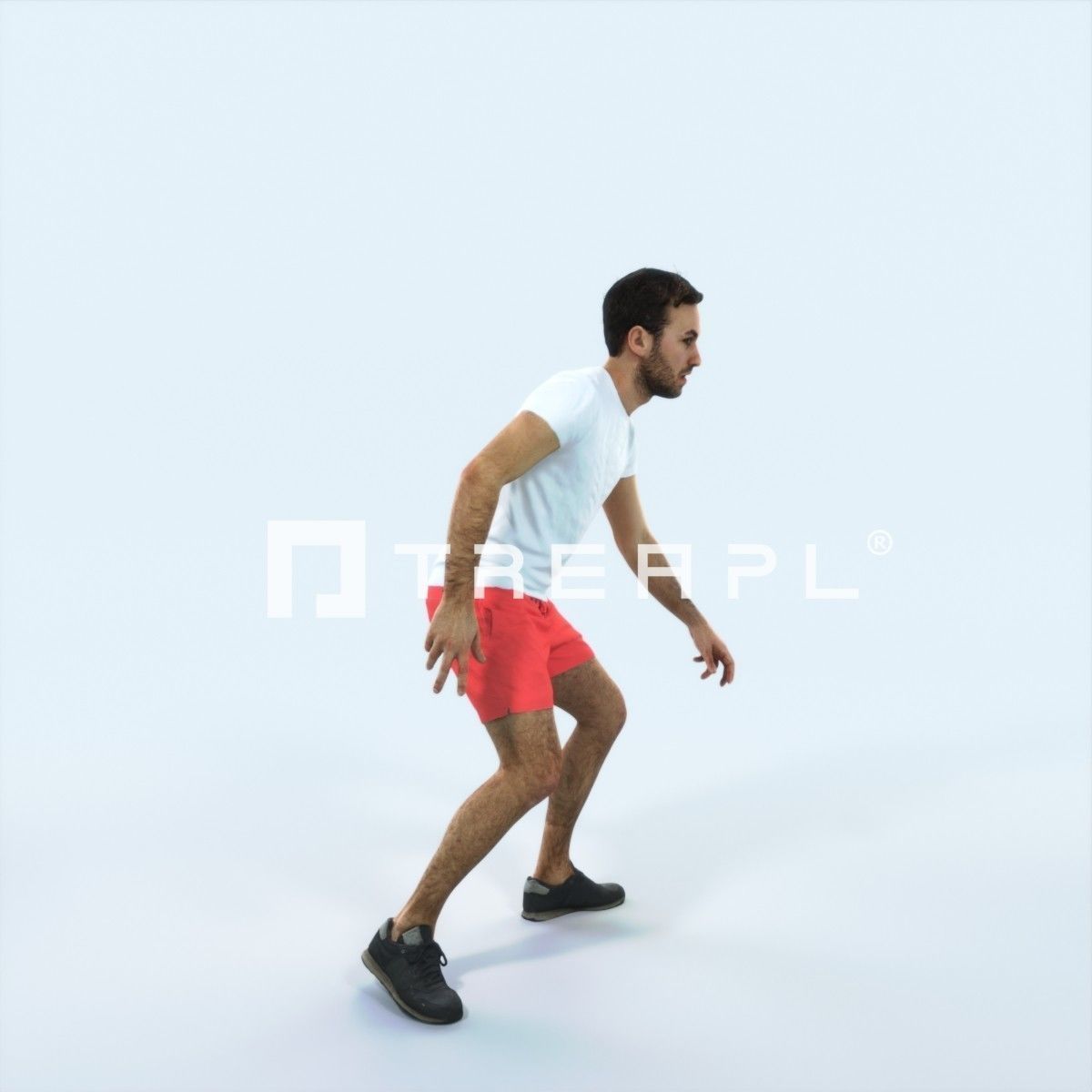 Flow 09F Changing Direction Sports Football Man Low-poly 3D model_2