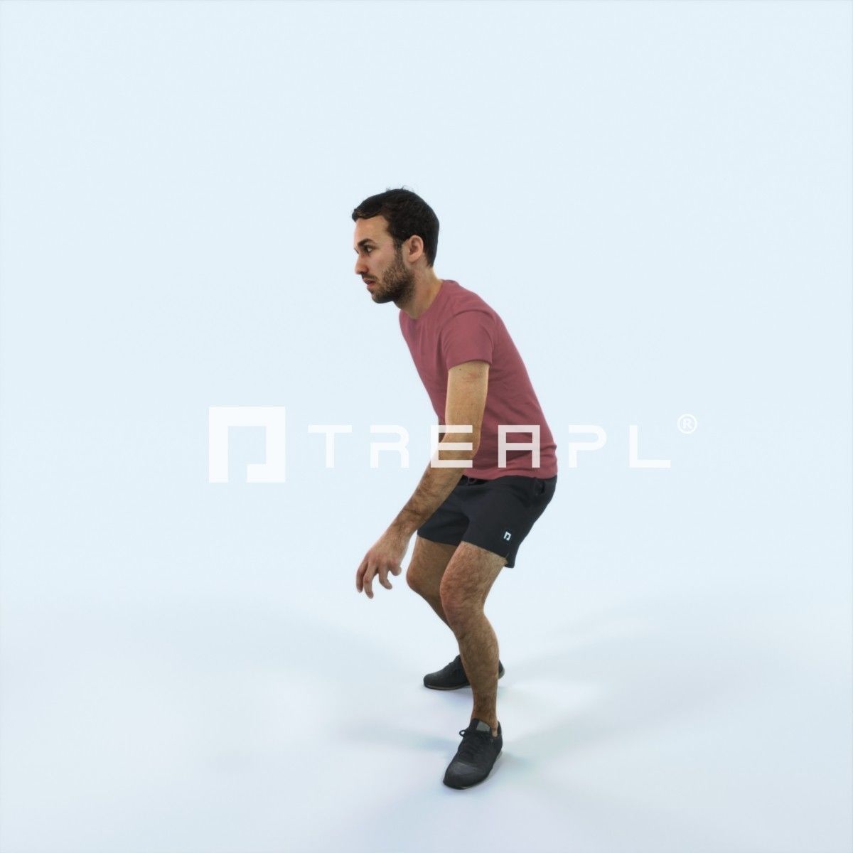 Flow 09E Changing Direction Sports Football Man Low-poly 3D model_5