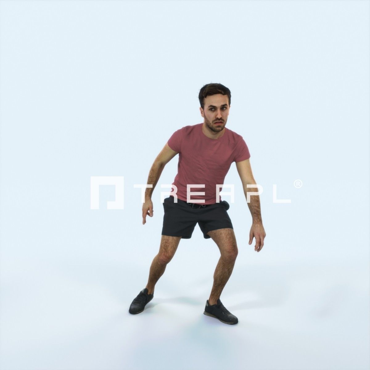 Flow 09E Changing Direction Sports Football Man Low-poly 3D model_1