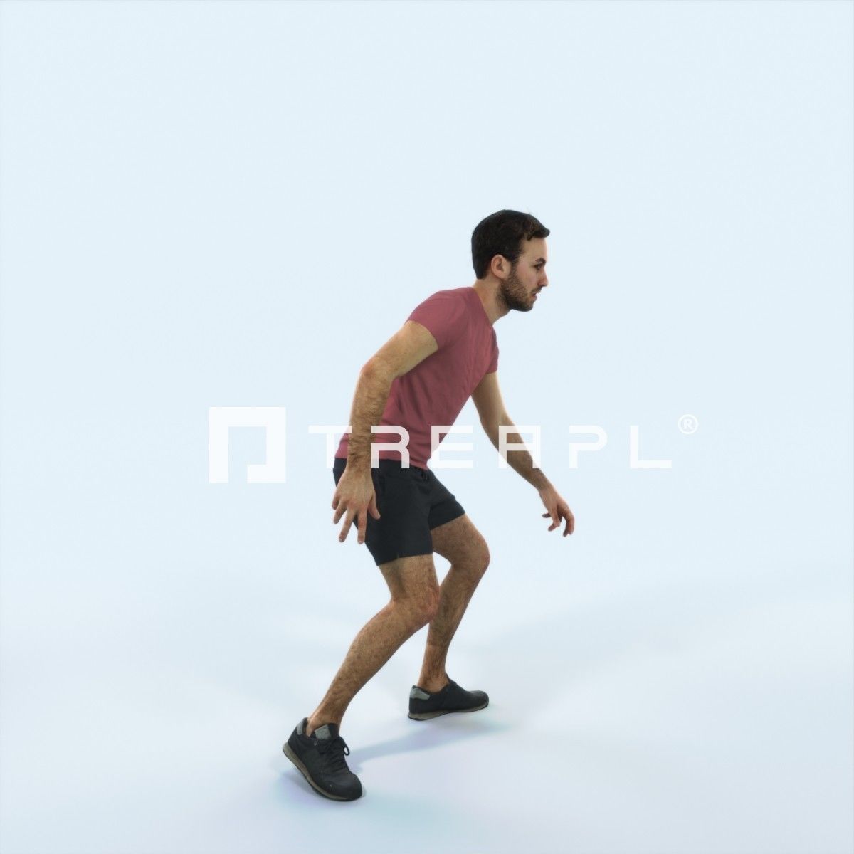 Flow 09E Changing Direction Sports Football Man Low-poly 3D model_2