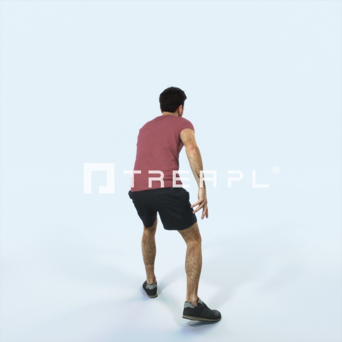 Flow 09E Changing Direction Sports Football Man Low-poly 3D model_3