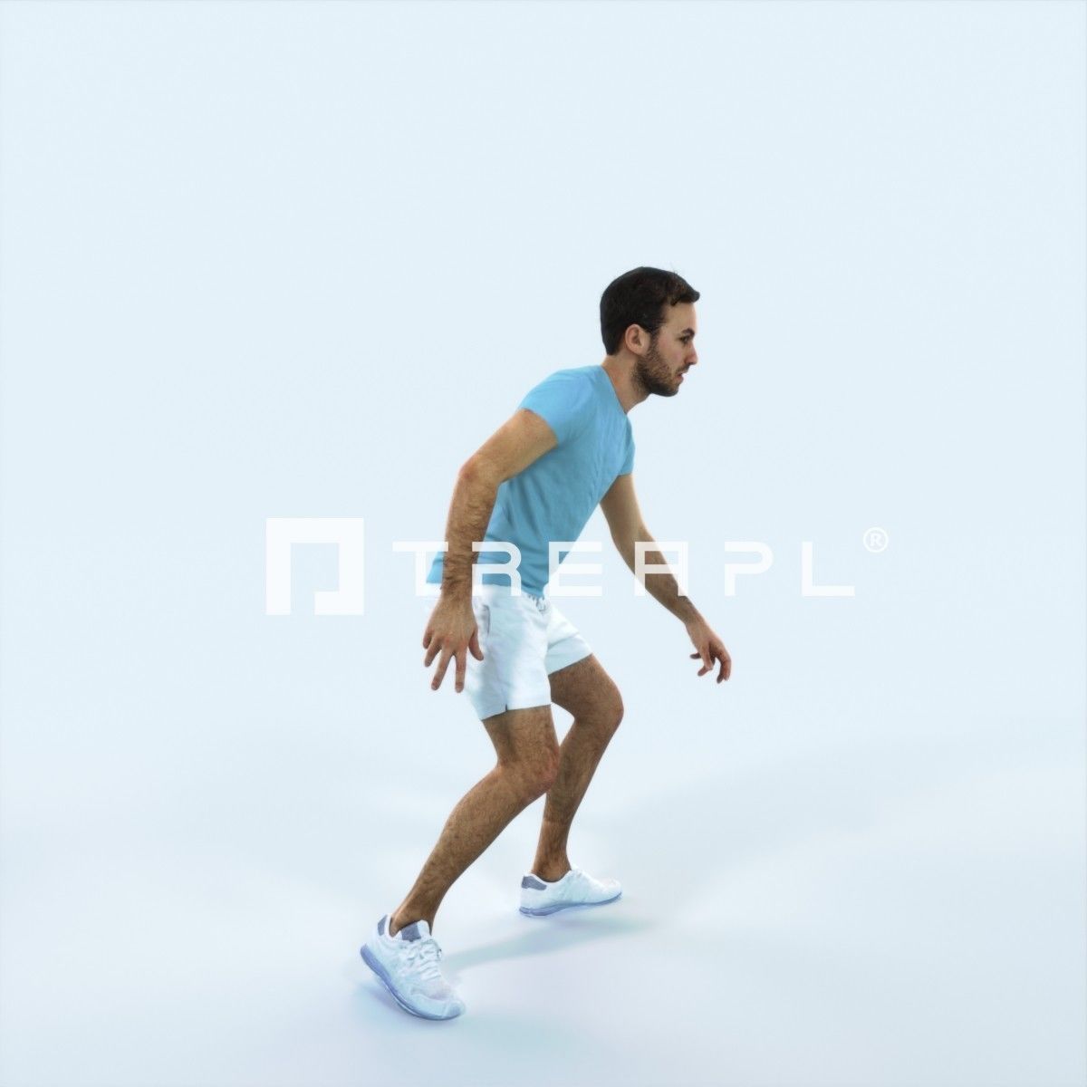 Flow 09D Changing Direction Sports Football Man Low-poly 3D model_2