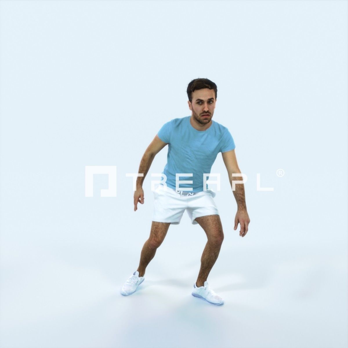 Flow 09D Changing Direction Sports Football Man Low-poly 3D model_1