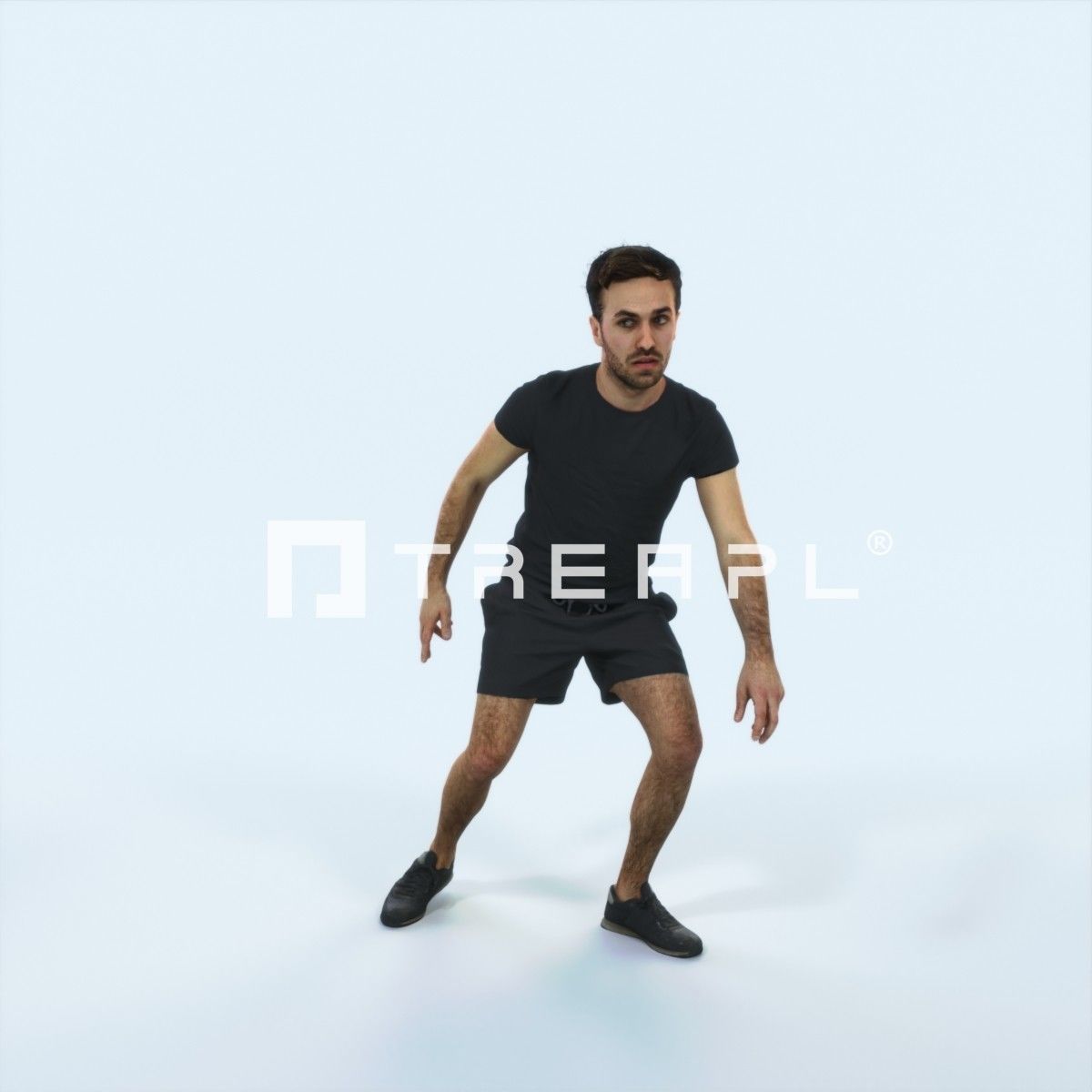 Flow 09B Changing Direction Sports Football Man Low-poly 3D model_1