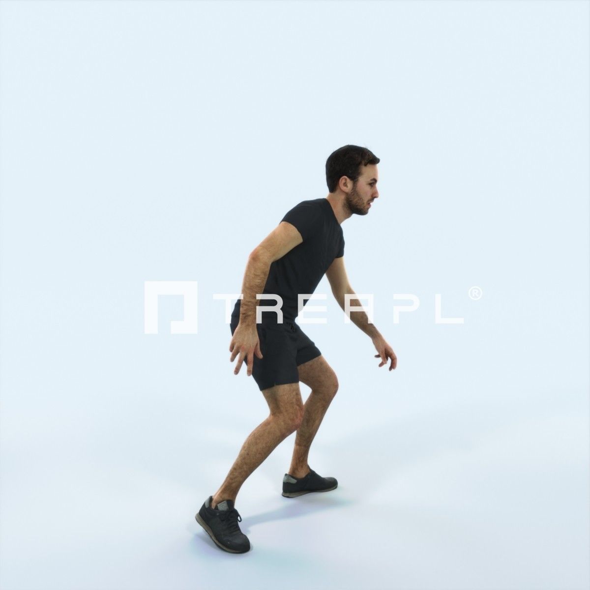Flow 09B Changing Direction Sports Football Man Low-poly 3D model_2