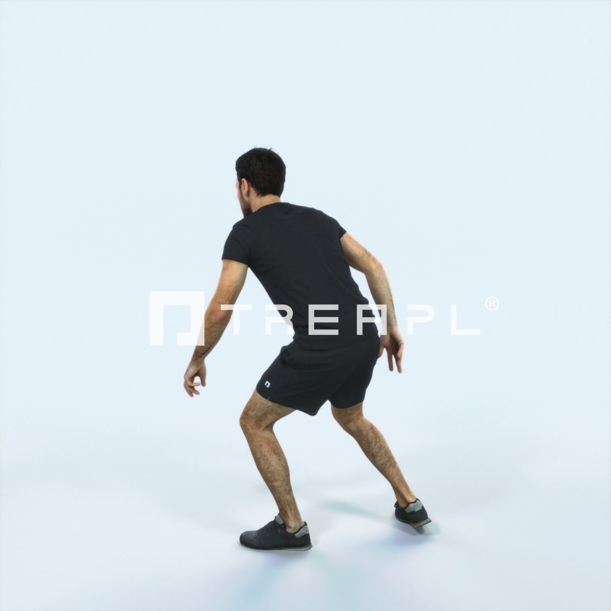 Flow 09B Changing Direction Sports Football Man Low-poly 3D model_4