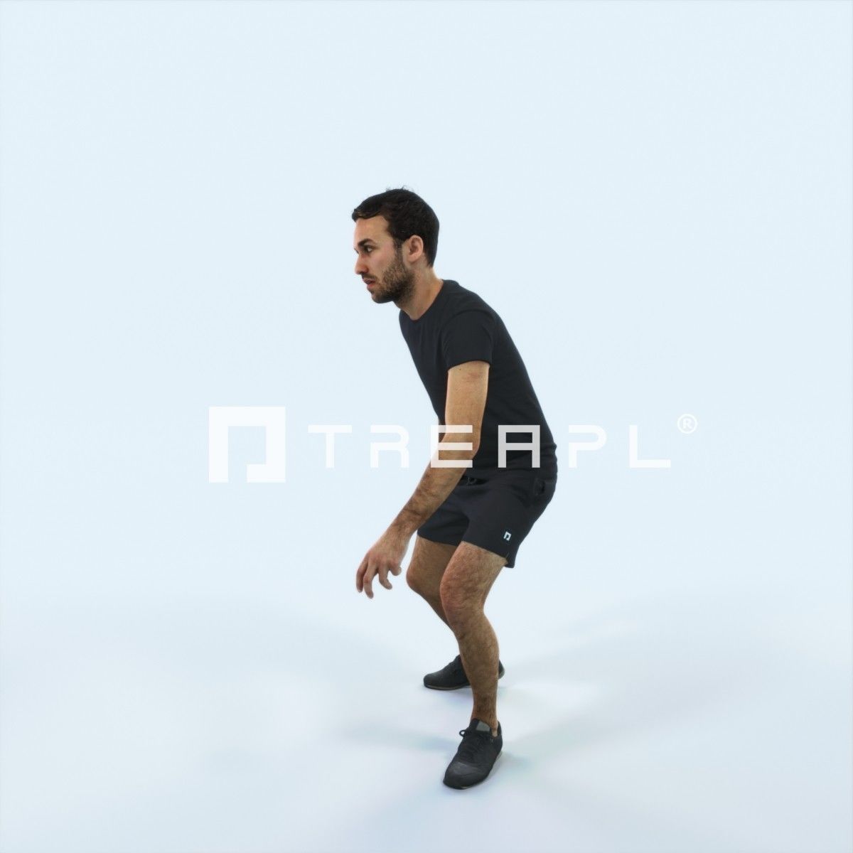 Flow 09B Changing Direction Sports Football Man Low-poly 3D model_5