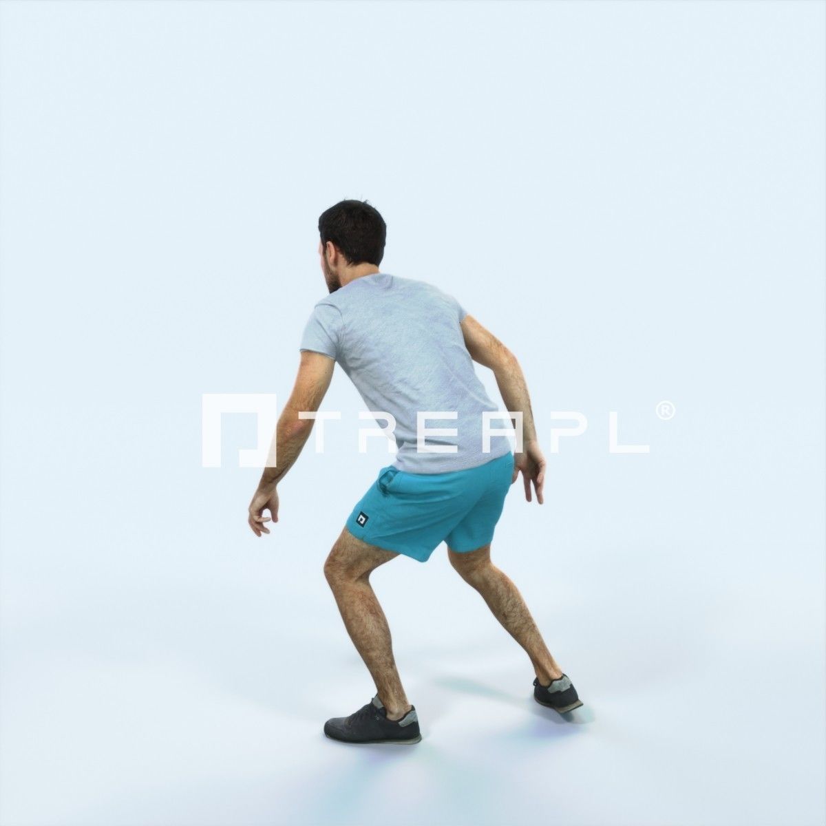 Flow 09A Changing Direction Sports Football Man Low-poly 3D model_4