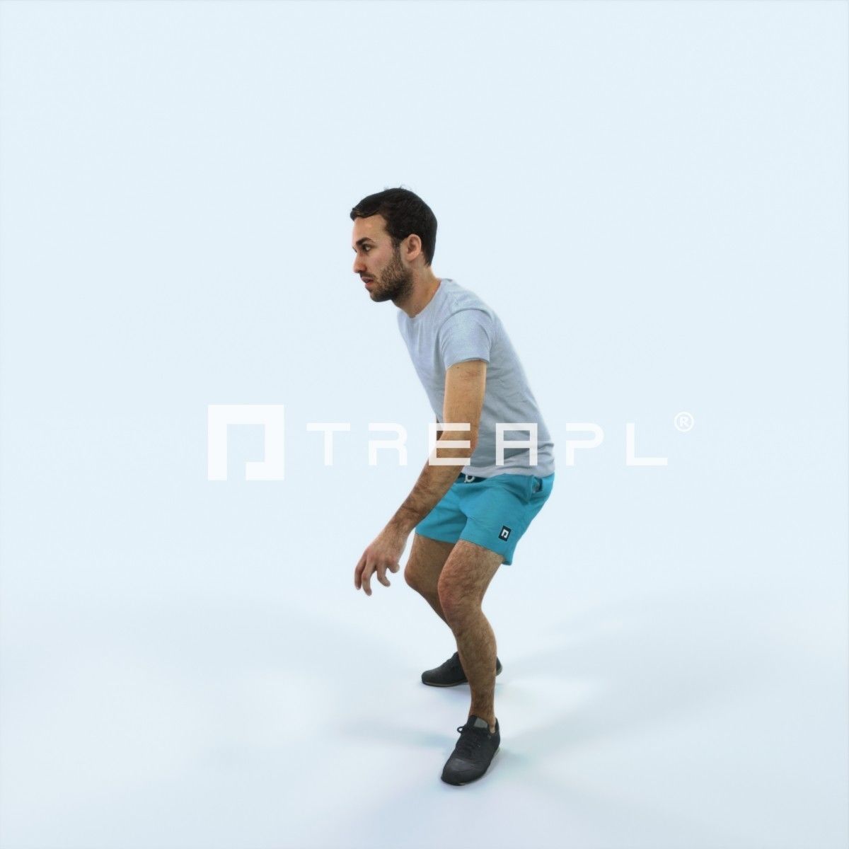 Flow 09A Changing Direction Sports Football Man Low-poly 3D model_5