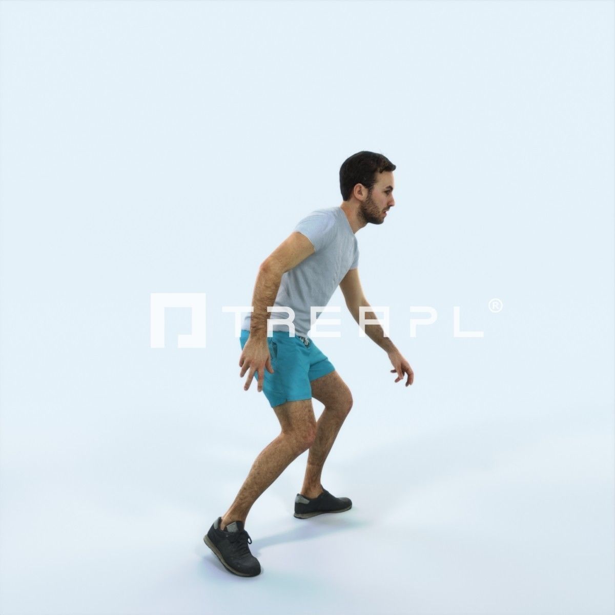 Flow 09A Changing Direction Sports Football Man Low-poly 3D model_2