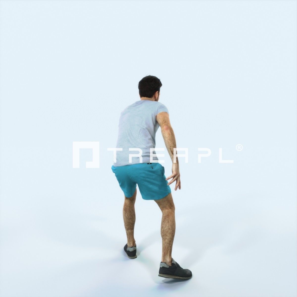 Flow 09A Changing Direction Sports Football Man Low-poly 3D model_3