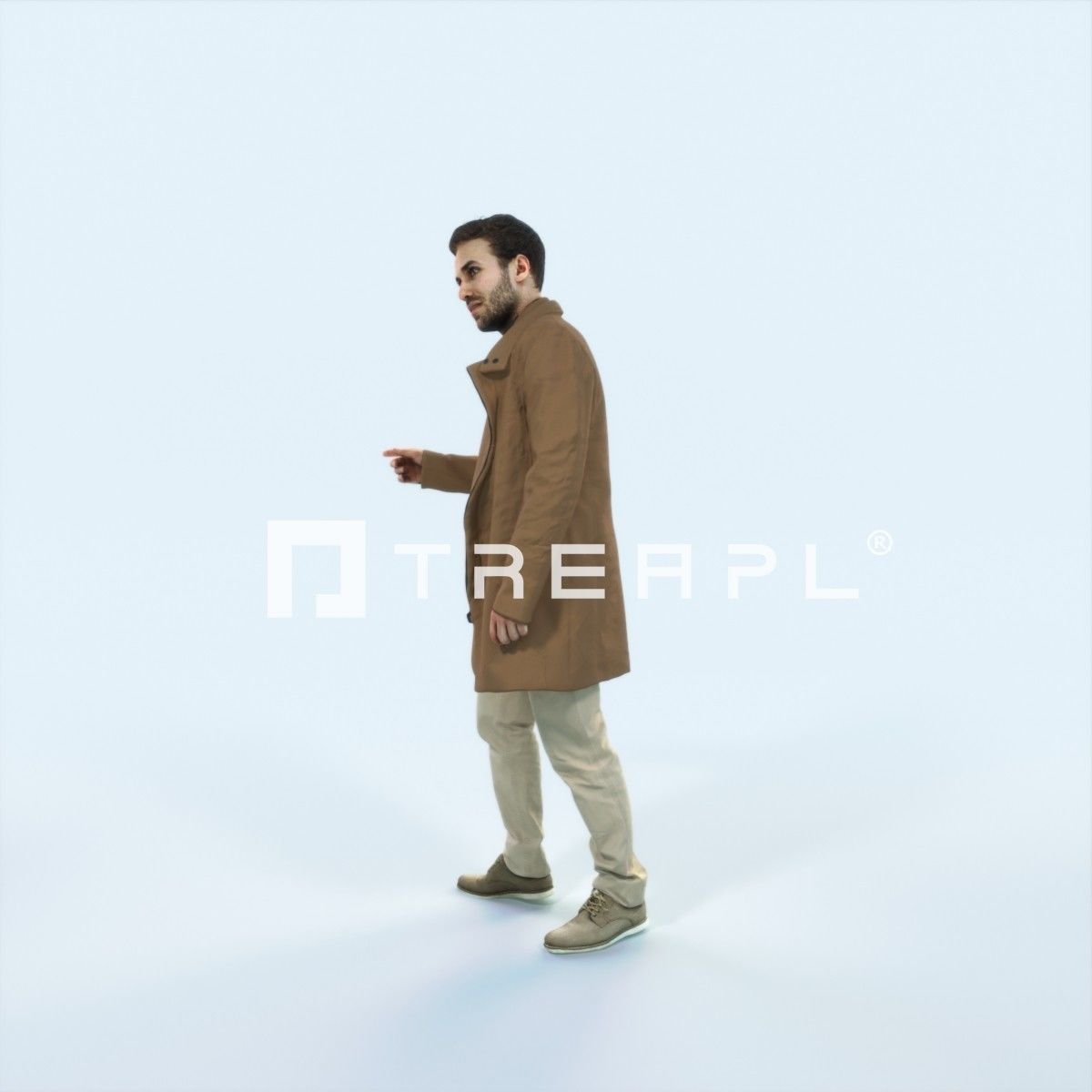 Flow 09K walking Elegant Man Low-poly 3D model_5