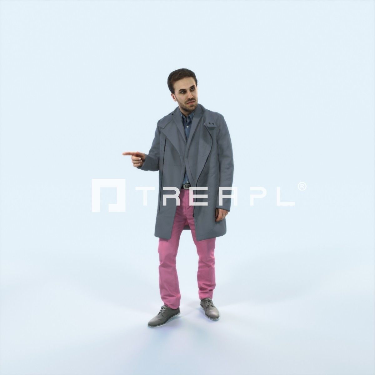 Flow 09J walking Elegant Winter Man Low-poly 3D model_1