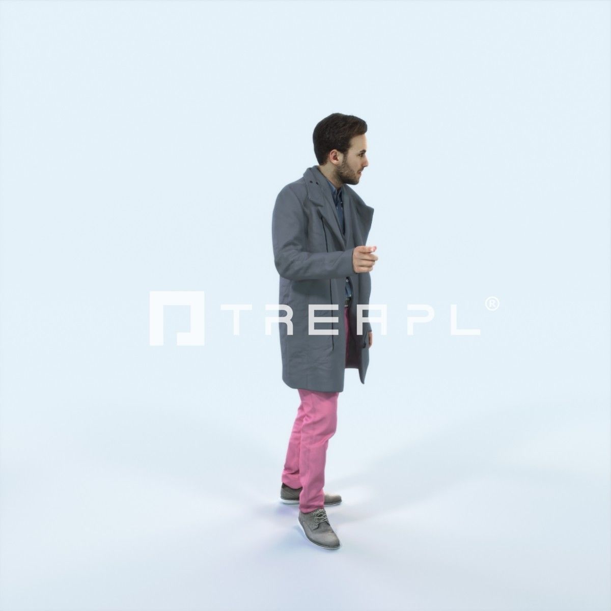 Flow 09J walking Elegant Winter Man Low-poly 3D model_2