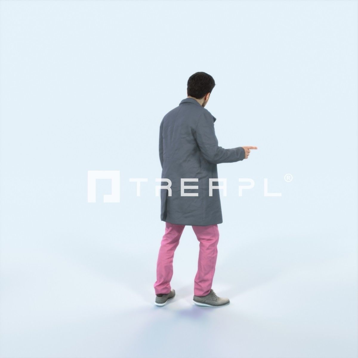 Flow 09J walking Elegant Winter Man Low-poly 3D model_3