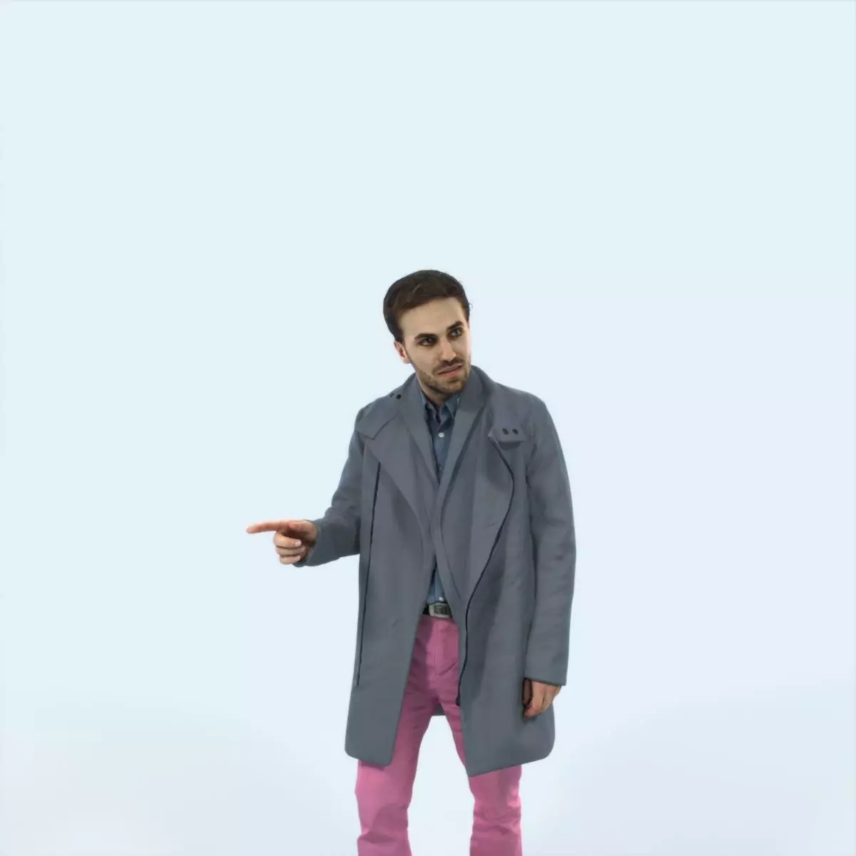 Flow 09J walking Elegant Winter Man Low-poly 3D model_0