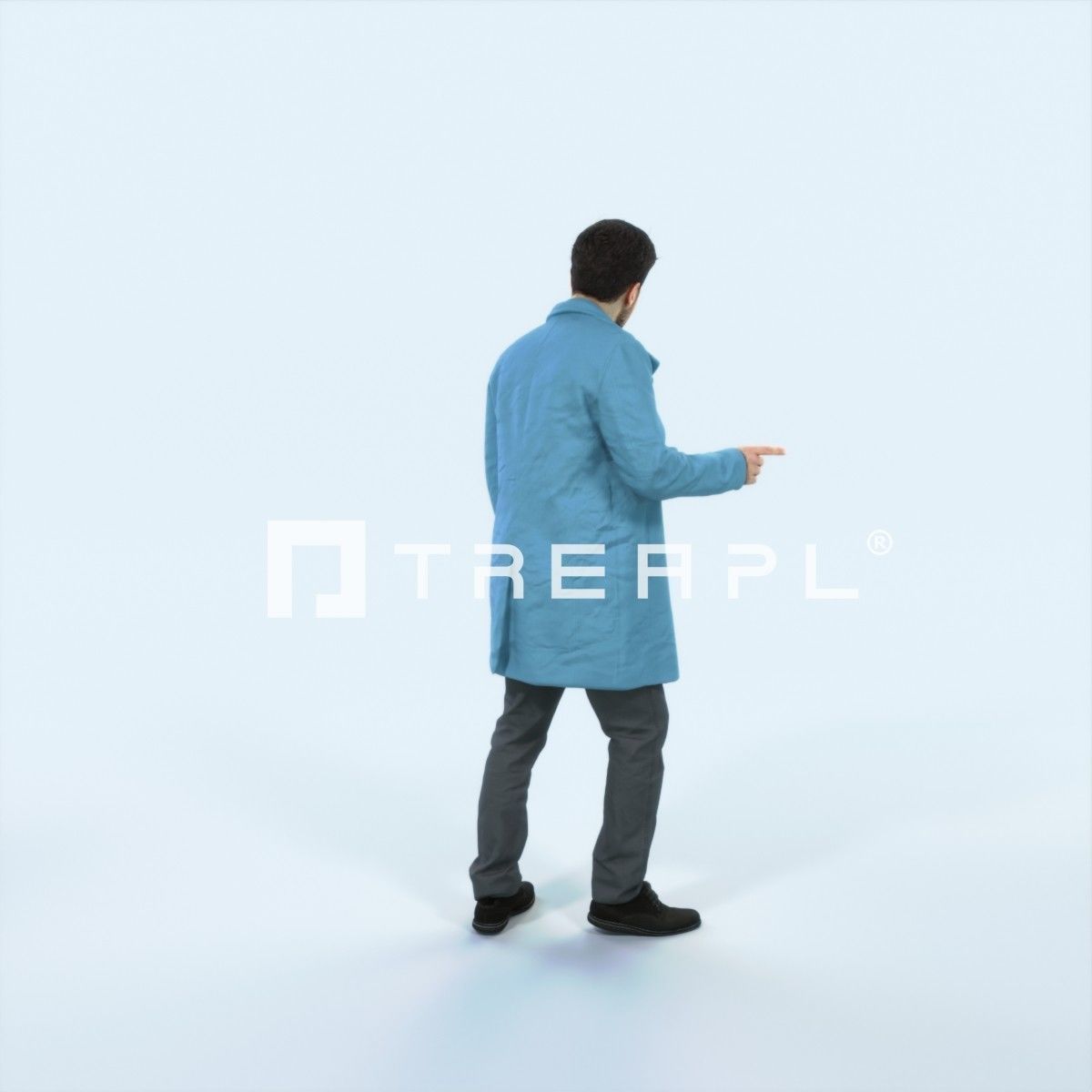 Flow 09D walking Elegant Winter Man Low-poly 3D model_3