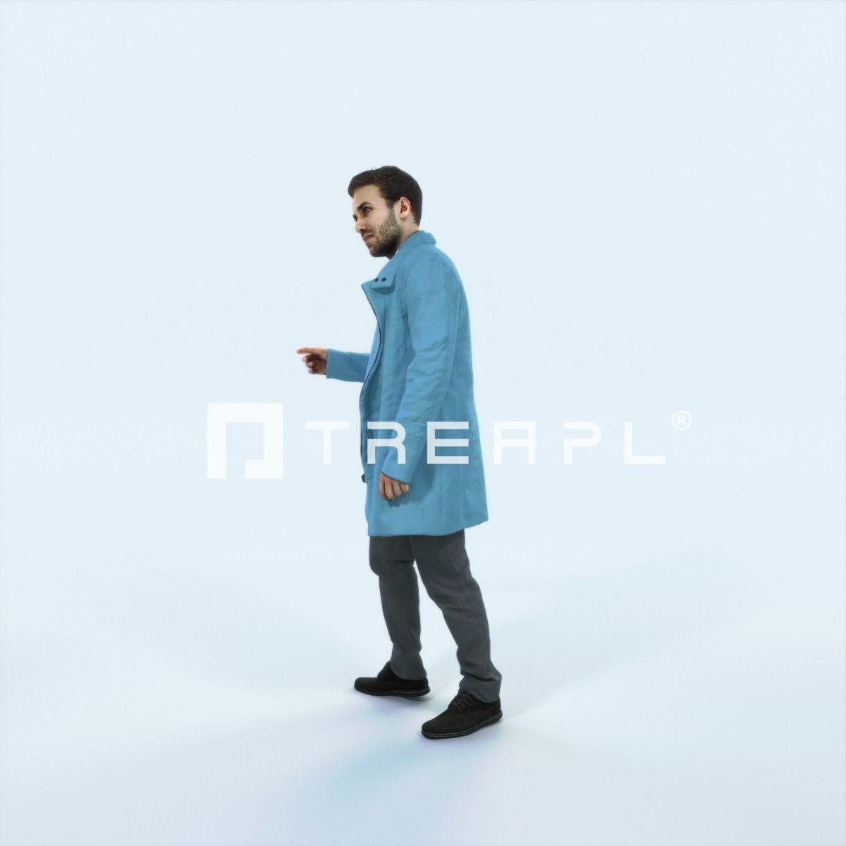 Flow 09D walking Elegant Winter Man Low-poly 3D model_5