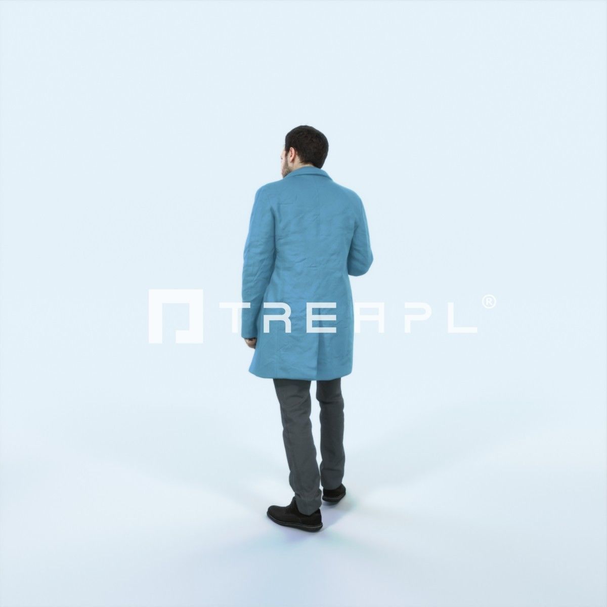 Flow 09D walking Elegant Winter Man Low-poly 3D model_4