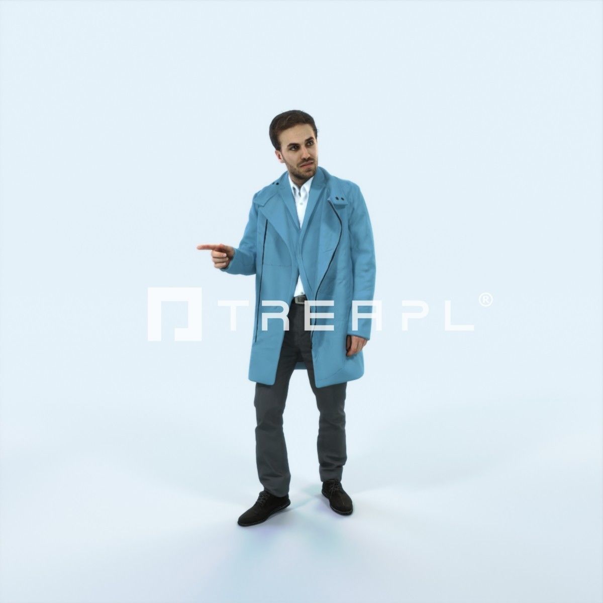 Flow 09D walking Elegant Winter Man Low-poly 3D model_1