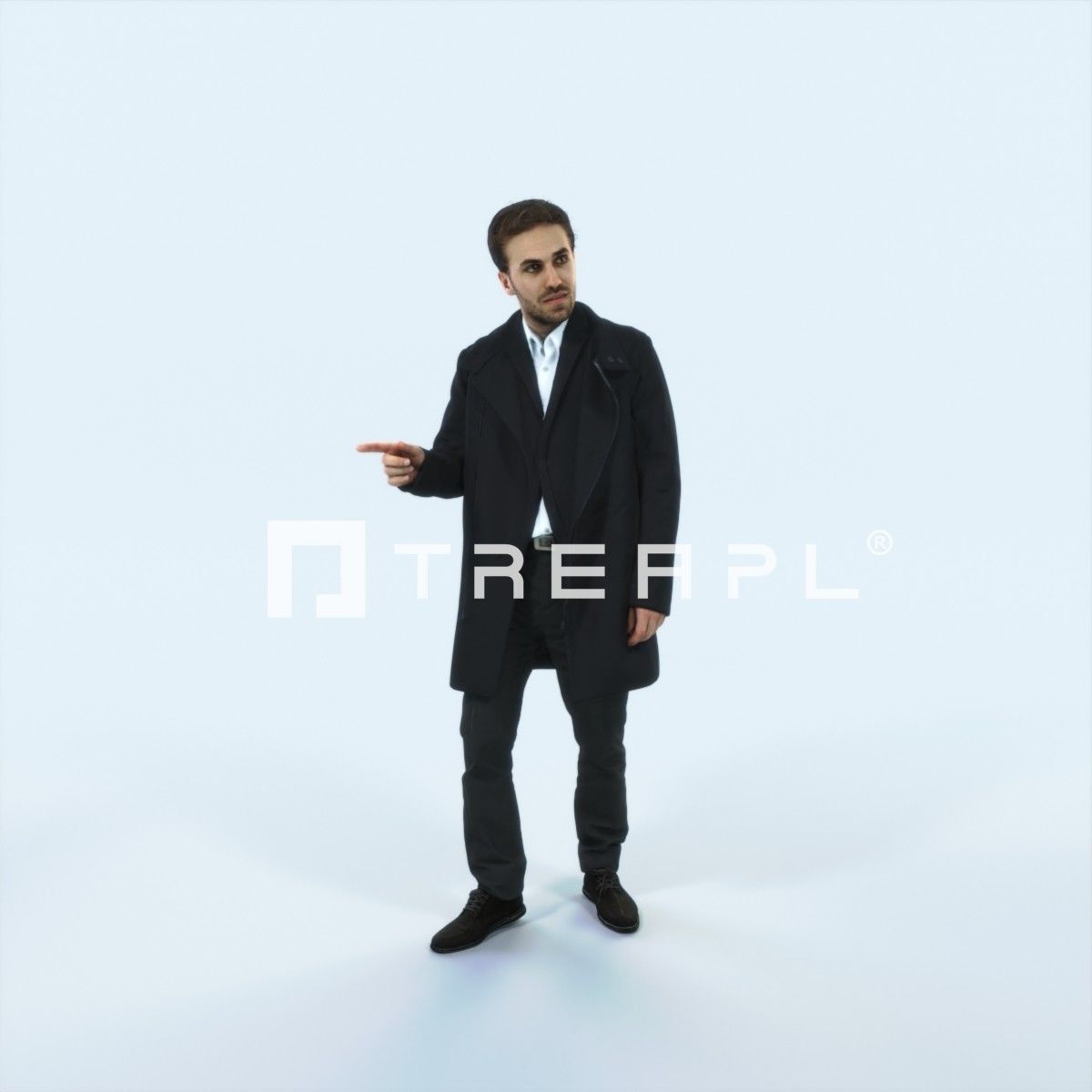 Flow 09B walking Elegant Winter Man Low-poly 3D model_1