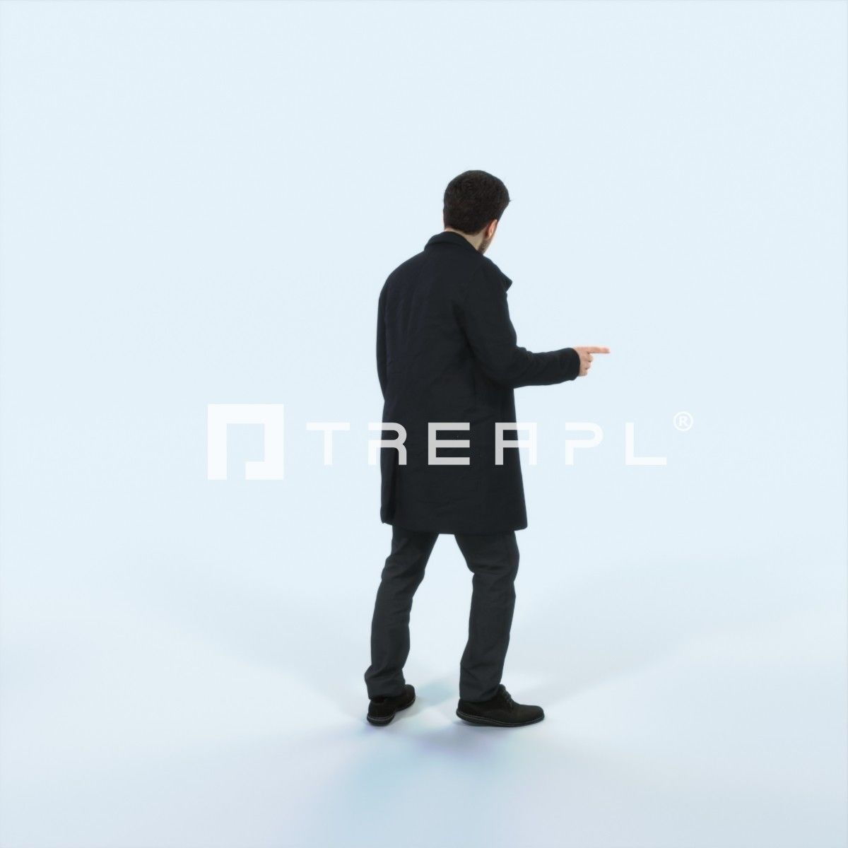 Flow 09B walking Elegant Winter Man Low-poly 3D model_3