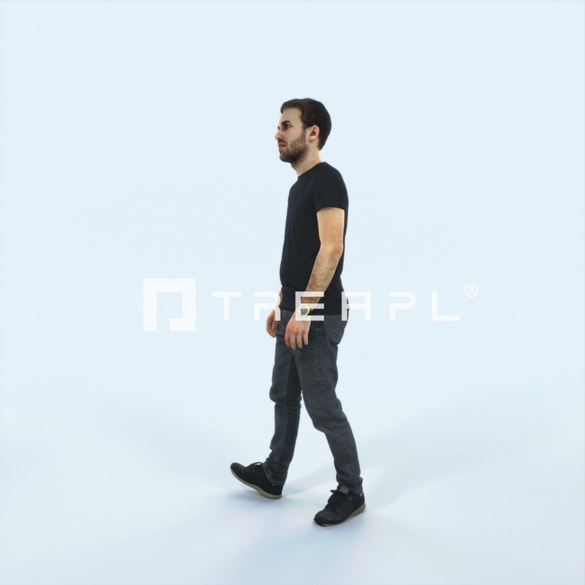 Flow 09B Summer walking Casual Man Low-poly 3D model_5