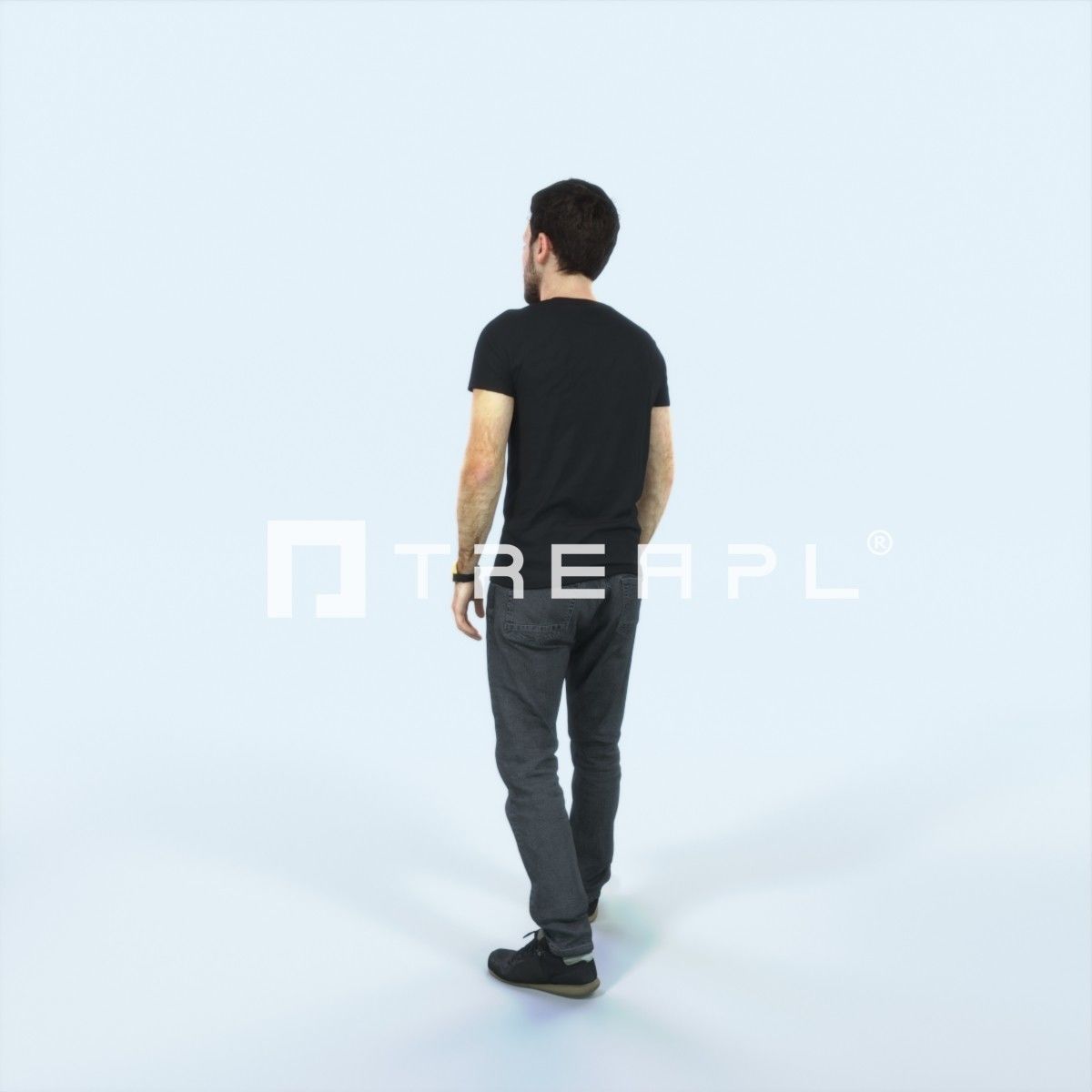 Flow 09B Summer walking Casual Man Low-poly 3D model_4