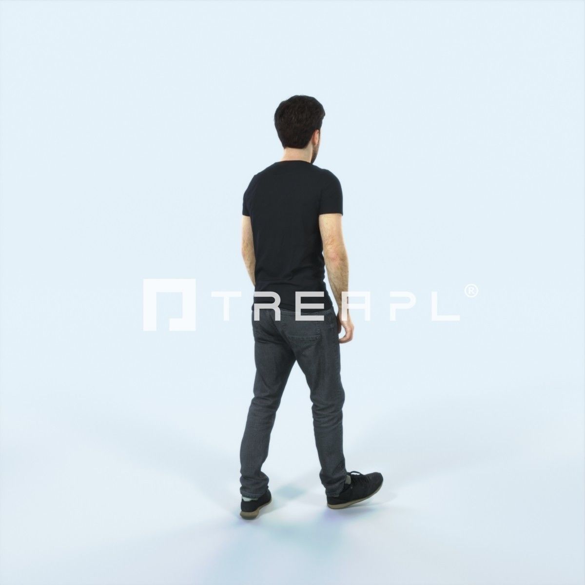 Flow 09B Summer walking Casual Man Low-poly 3D model_3