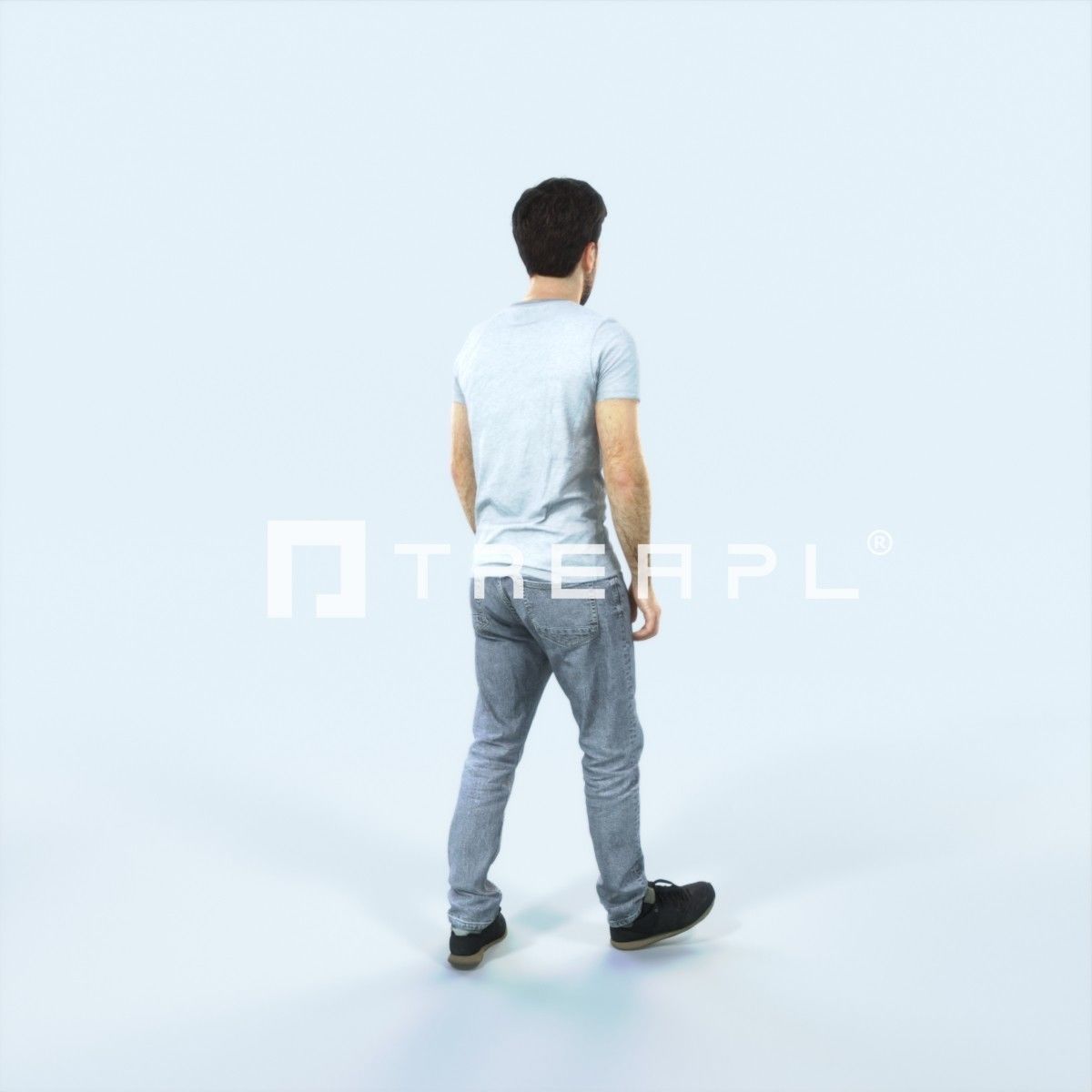 Flow 09A Summer walking Casual Man Low-poly 3D model_3