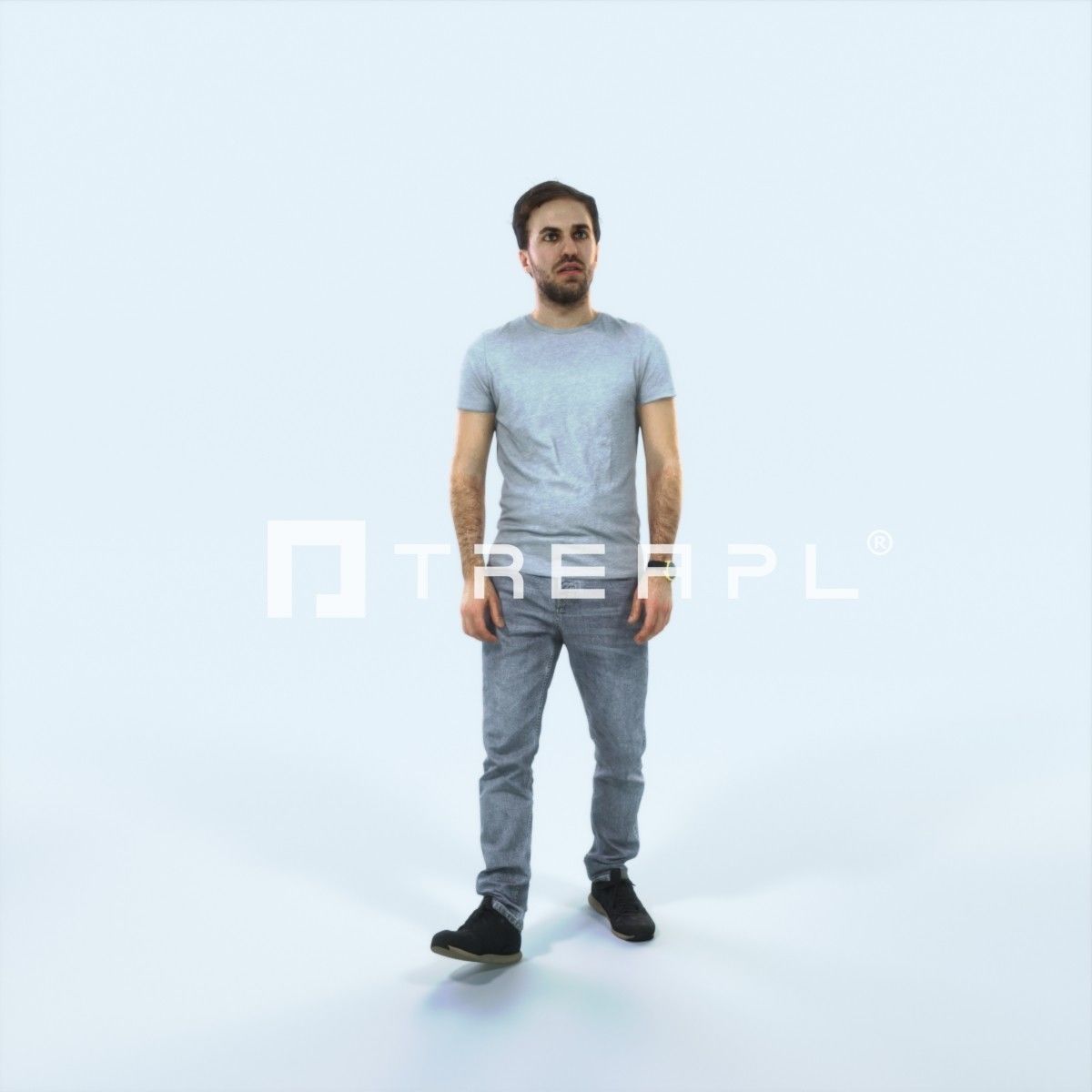 Flow 09A Summer walking Casual Man Low-poly 3D model_1