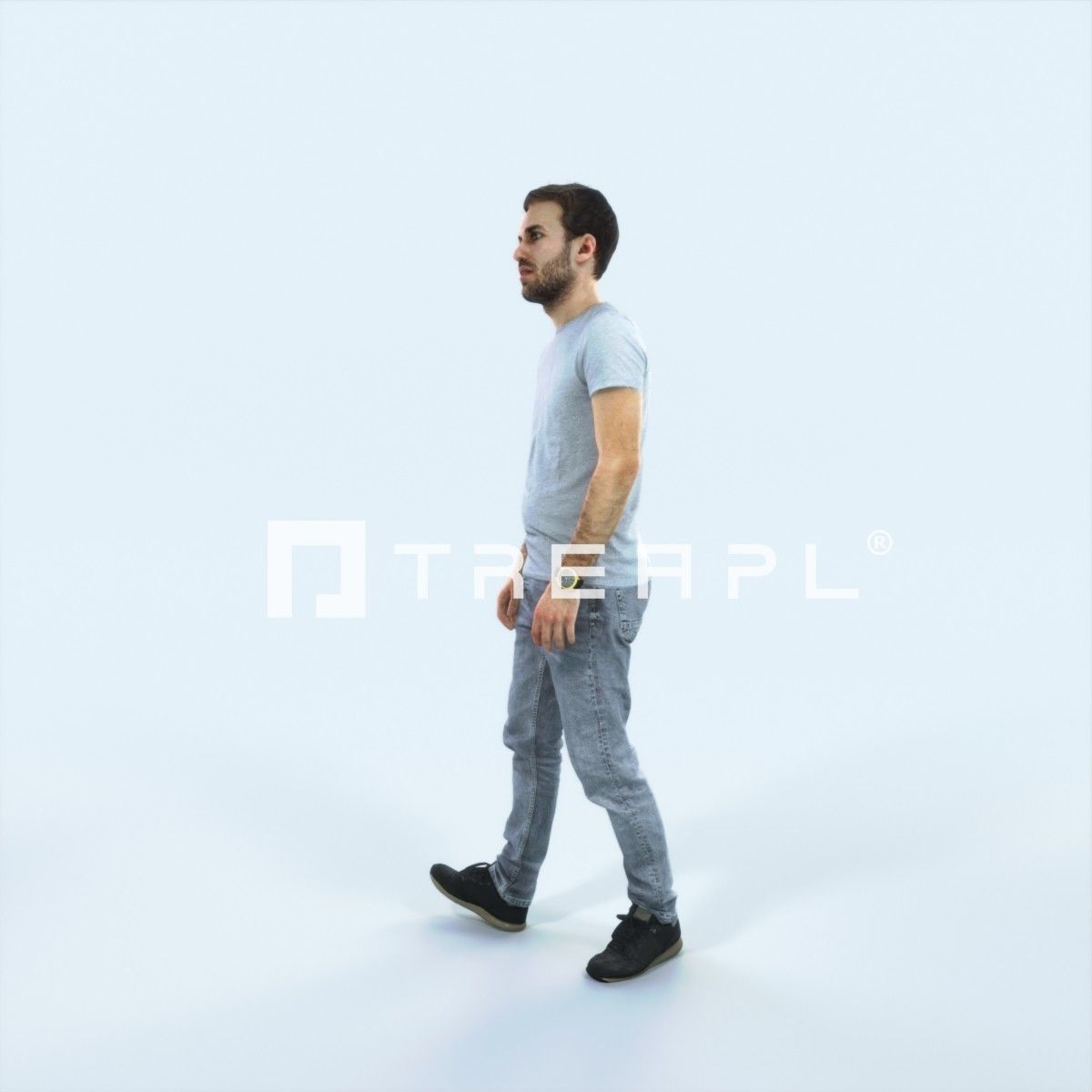 Flow 09A Summer walking Casual Man Low-poly 3D model_5